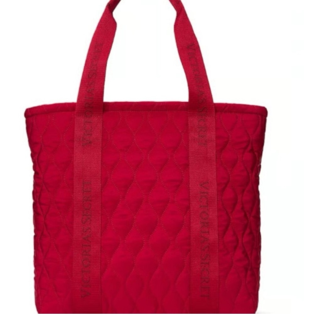 Victoria's Secret Bold Red Quilted Tote NWT